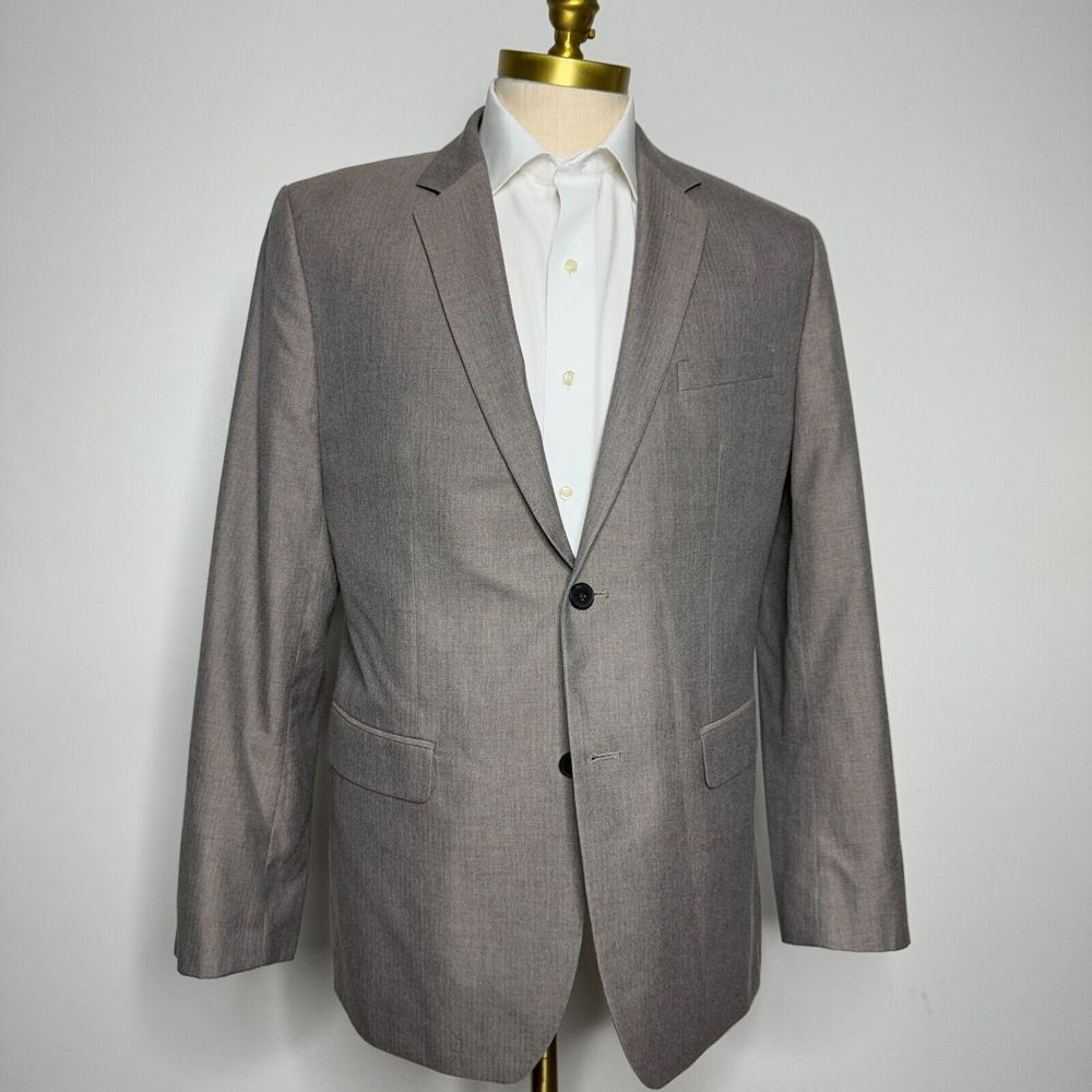 Banana Republic Blazer Mens 44R Slim Fit Brown Herringbone Wool